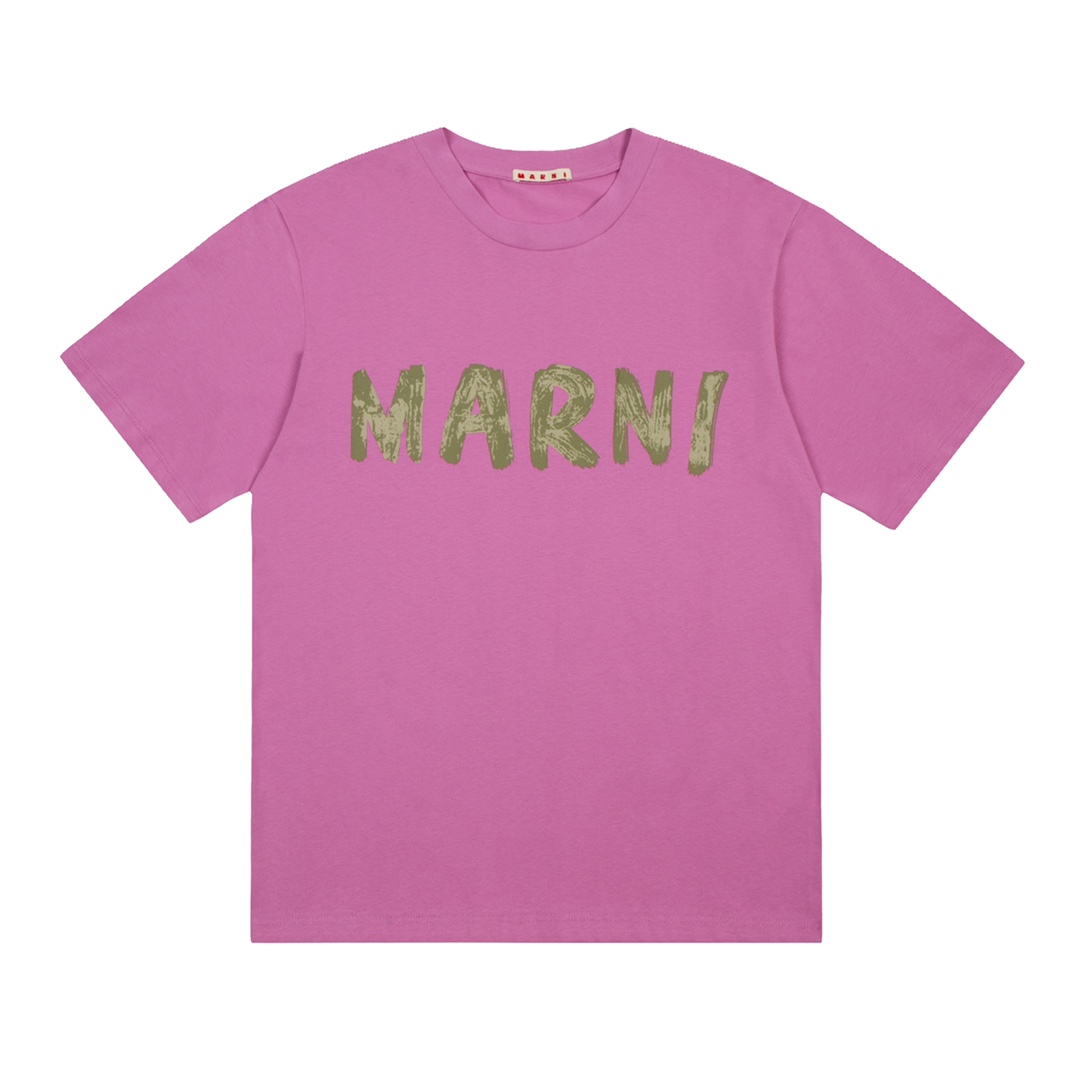 Nouveaux vêtements de mode MARNI Classic Classic Letter Logo T-shirt à manches courtes