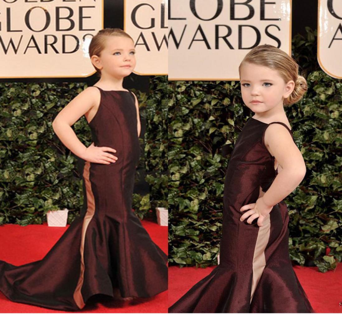 

Girls Pageant Dresses 2019 New Fashion Spaghetti Dark Burgundy Taffeta Mermaid Flower Girls Dresses For Wedding Party Custom Made1724781, Yellow