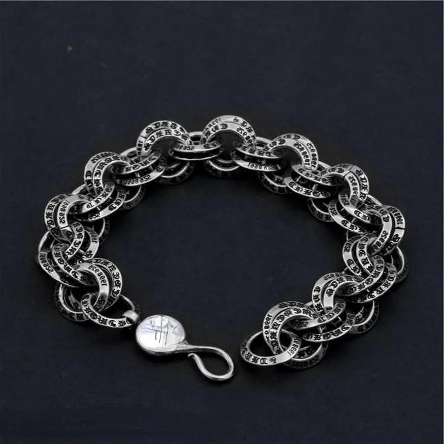 

CH Link Chain Bracelets men Designer Bracelet hip hop jewelry 925 Silver Cross women Bangle262R