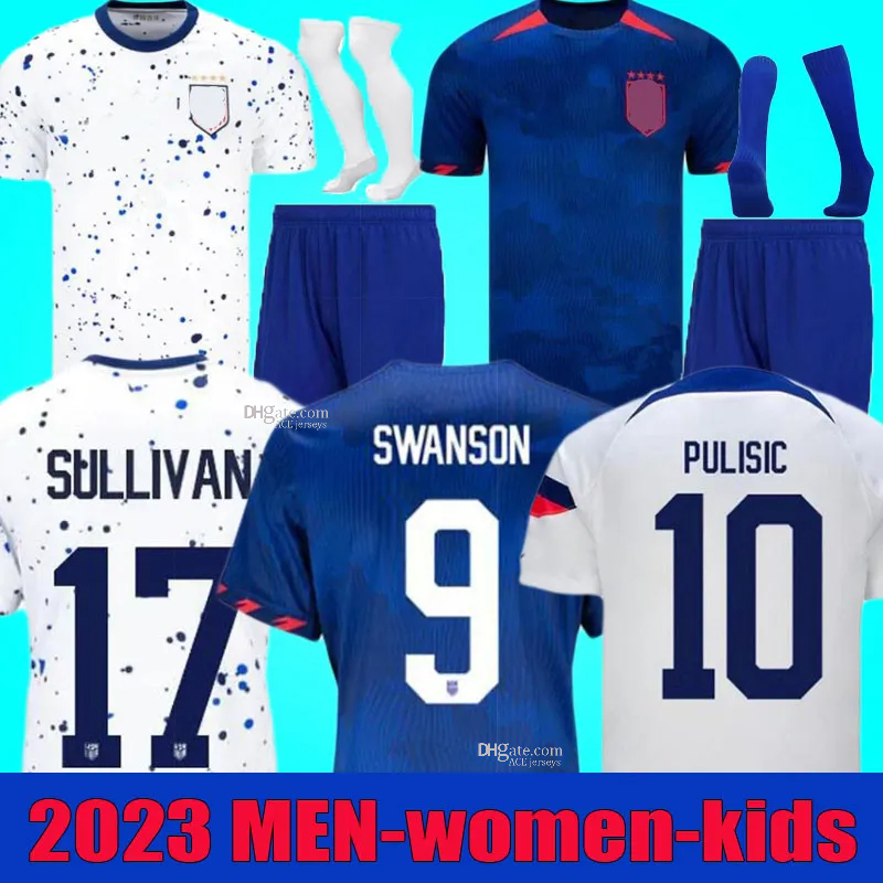 

2023 McKENNIE PULISIC Soccer Jerseys REYNA AARONSON WEAH ACOSTA Football shirt kits 23 24 Us A FERREIRA DEST MORGAN ADAMS Jersey RAPINOE DUNN men women kids set UsAs, 2022 home