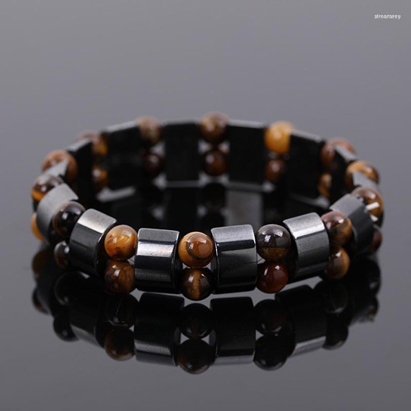 

Strand 2023 Hematite Tiger's Eye Bracelets Men Tiger & Charm For Women Natural Energy Stone Bracelet Jewelry