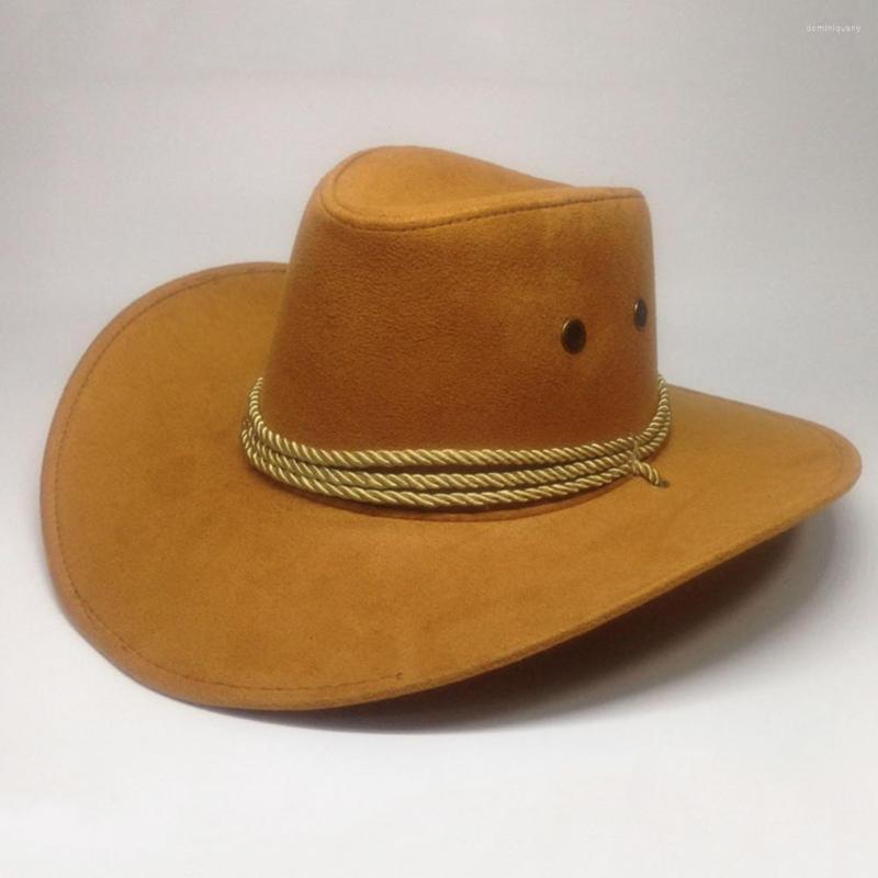 

Berets Trilby Cap Belt Decor Wide Brim Adjustable Solid Color Male Jazz For Vacation, Khaki