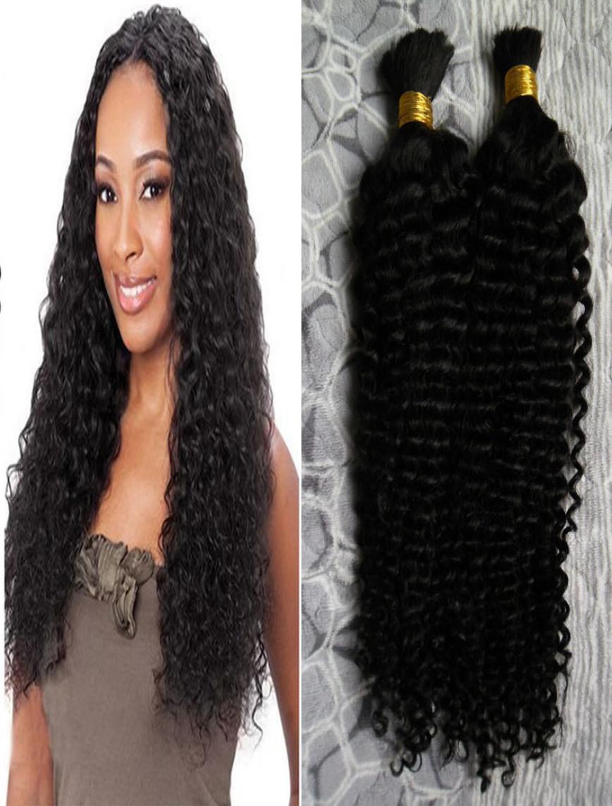 

2 bundles 200g kinky curly Brazilian Bulk Human Hair For Braiding Unprocessed Human Braiding Hair Bulk No Weft 200g natural black 9680888