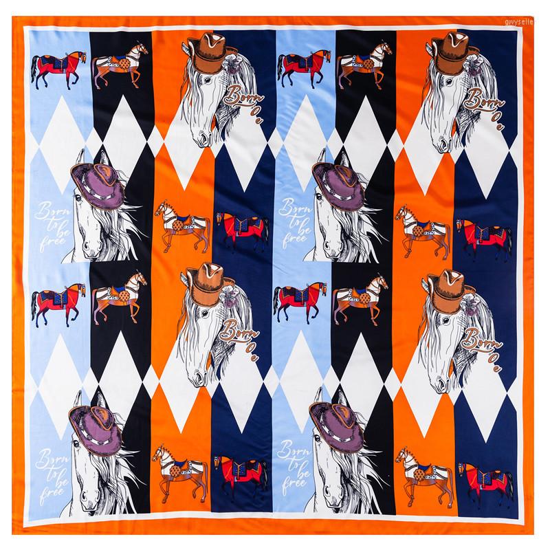 

Scarves Animal France Designer Shawl 130cm Silk Scarf Twill Luxury 130