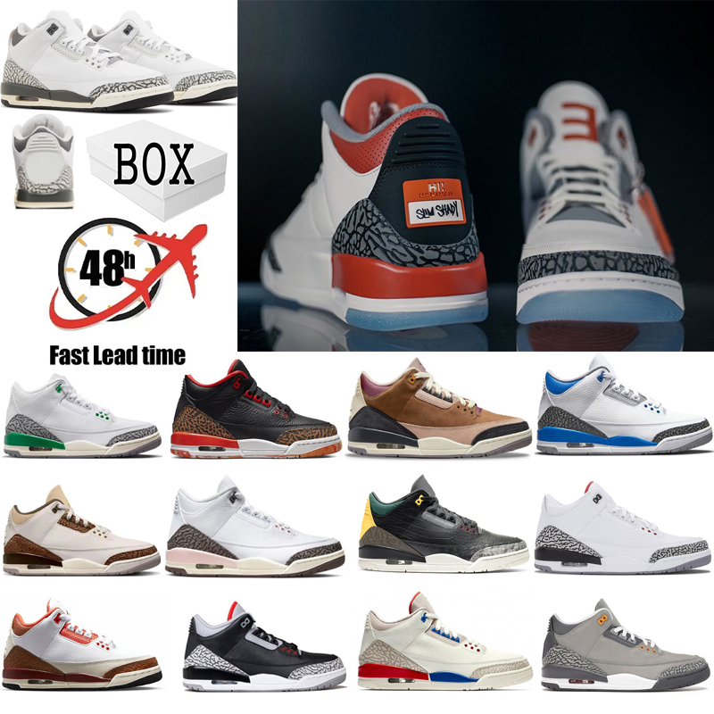 

With Box New Jumpman 3 3s Basketball Shoes J Balvin Fragment Wizards Palomino Mars Stone White Cement Lucky Green UNC Muslin Dark Iris Neapolitan Sneakers Men Women, Color #7