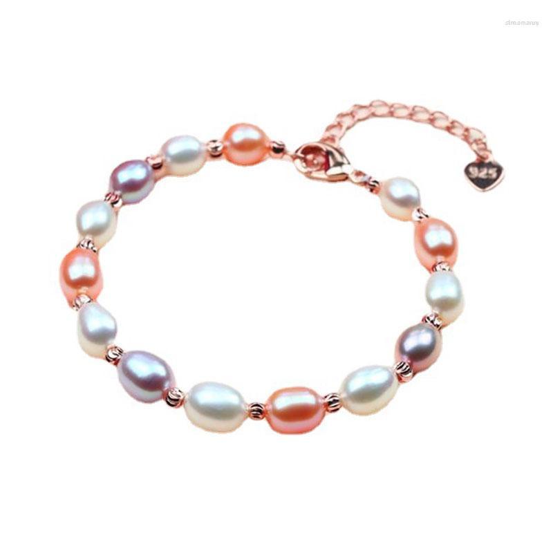 

Strand Natural FreshWater Pearl Bracelet For Women - 7mm White Beaded With