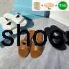 

Women's thick board triangular leather slippers with fashion box, 02 brown