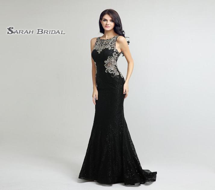 

Luxury Tulle Mermaid Crystals Sequins Prom Hollow Back 2020 Sexy Sheer Bodice Elegant Vestidos De Festa Evening Occasion Gown LX177069550, Royal blue