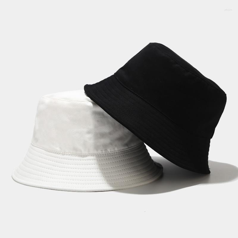

Berets Simple Unisex Reversible Women's Summer Bucket Hat Big 60cm Head Circumference UV Protection Cap Outdoor Sunscreen Panama, White