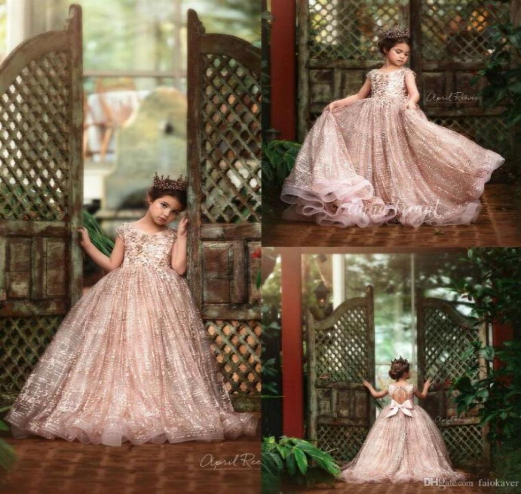 

Princess Little Girls Flower Girls Dresses Lace Sequins Beads Jewel Neck Open Back Girls Pageant Dresses for Wedding Party Gowns3964688, Burgundy