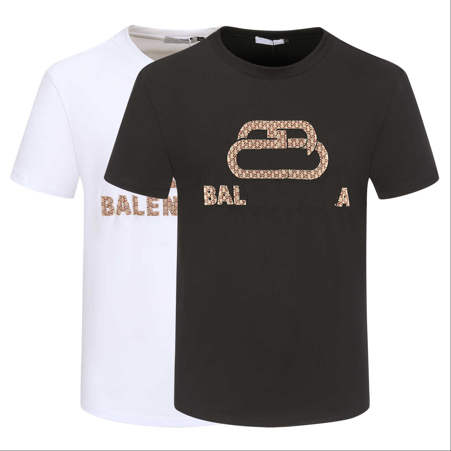 

2023ss spring and summer new high grade cotton printing short sleeve round neck panel T-Shirt Size m-l-xl-xxl-xxxl Color black white