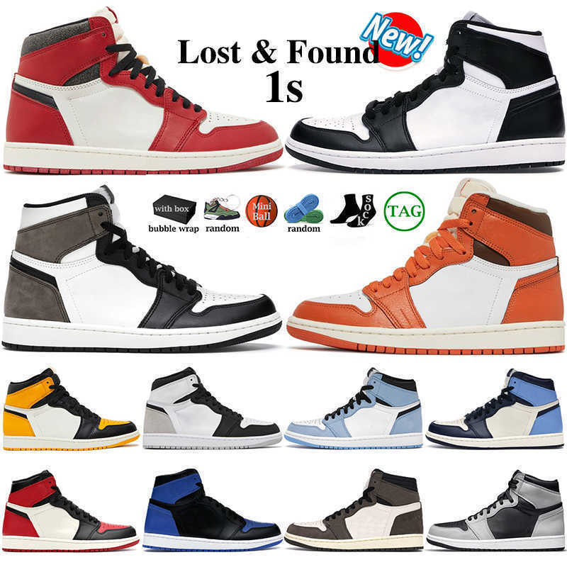 

1 With Box Men Women Basketball Shoes Starfish 1s Lows Lost Found Patent Bred Mid High Reverse Mocha Stage Haze University Blue Trainers Silver Toe Sports Sneakers, 35