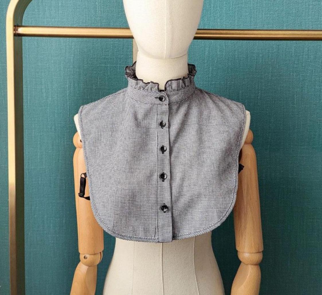 

Bow Ties Korean Stand Ruffles Fake Collar Shirt Women Detachable Sweater Half Decorative Woman False Tie Faux Col7743867