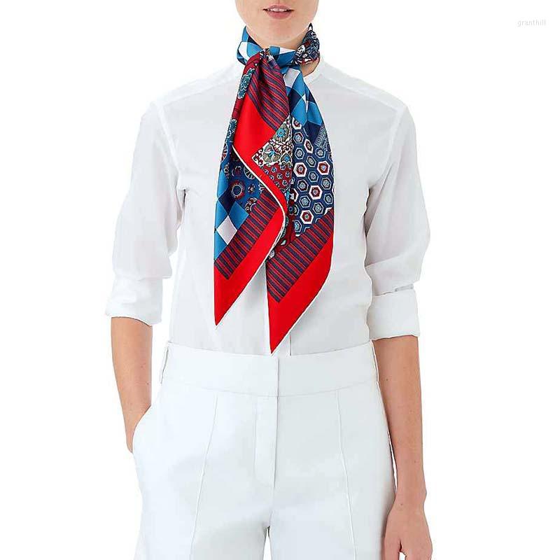 

Scarves Vintage Silk Scarf Women Foulard Satin Shawl Scarfs Print Big Size Square Hair Head