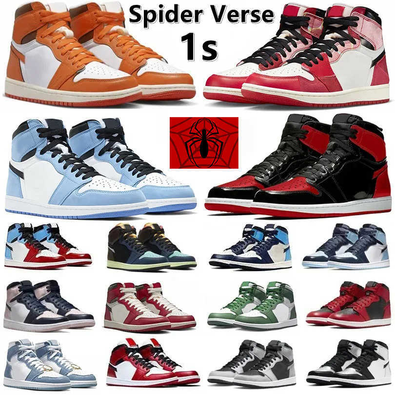 

1s 1 Men Basketball Shoes Spider Verse UNC Toe Lost Found Bred Patent Dark Mocha Stealth Lucky Gorge Green StarFish True Blue Women Trainers Sports Sneakers, Color#3