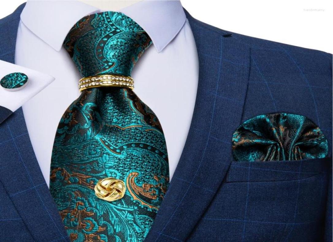 

Bow Ties Light Teal Green Paisley Silk For Men Handkerchief Cufflinks Wedding Accessories 8cm Neck Tie Set Drop6742488