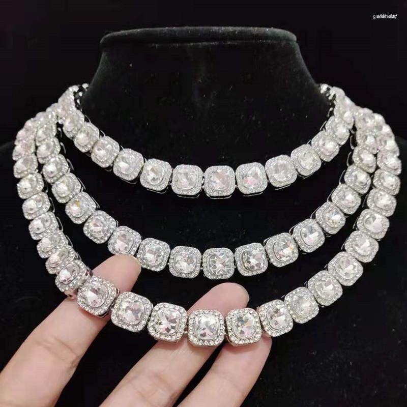 

Choker Men Women Hip Hop Chain 13mm Width Square Crystal Iced Out Bling Rapper Necklaces Fashion Charm Jewelry Dropship