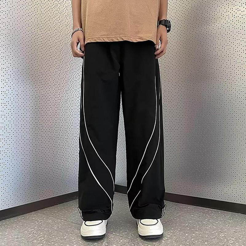 

Men's Pants Men'S Loose Straight Summer Casual Breathable Sports With Memory Poplin Slack For Men, Black