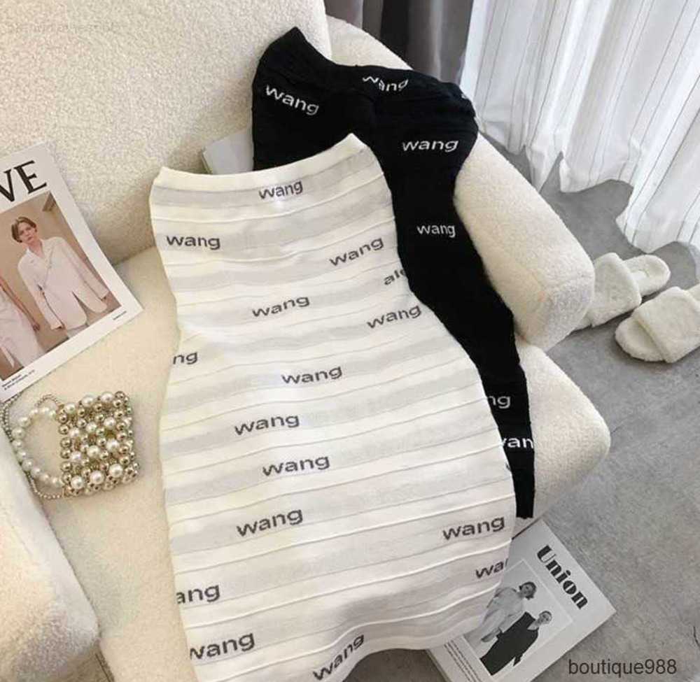 

Women Dresses wang Fashion Slim Classic Pattern Silm 23SS Dresses Summer Womens Clothing Simple aw dress, Black