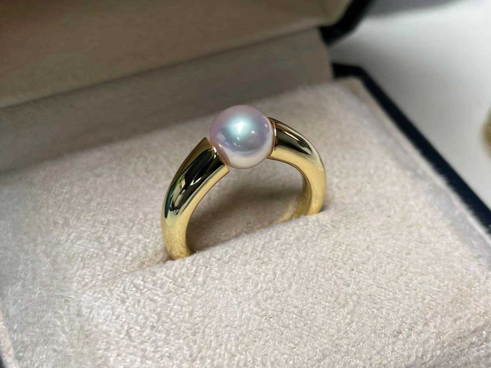 

Designer New Carti Same Style Antique Pearl Ring Natural Plain Small S925 Silver Plated Gold