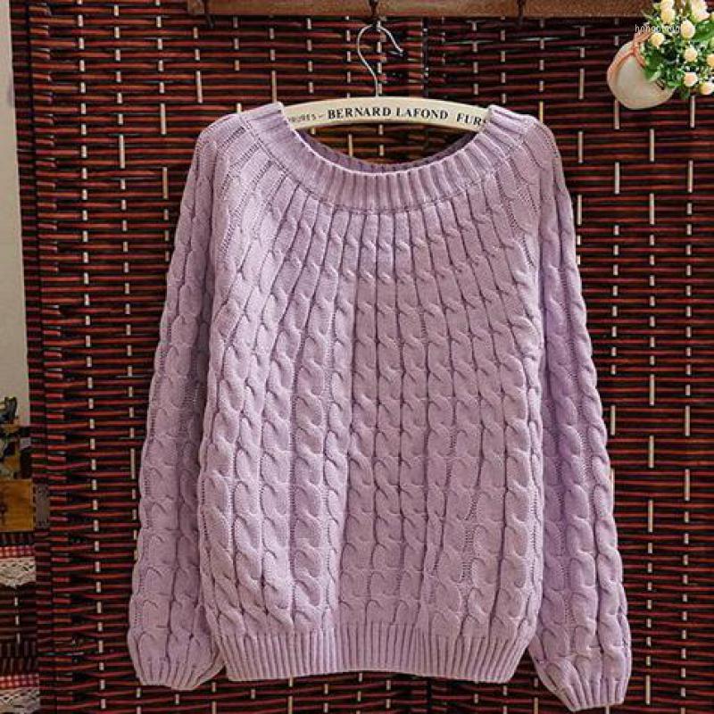 

Women's Sweaters 2023 Autumn And Winter Arrival Korean Style Women Pullovers Vintage Sweater Thickening Twist, Purple