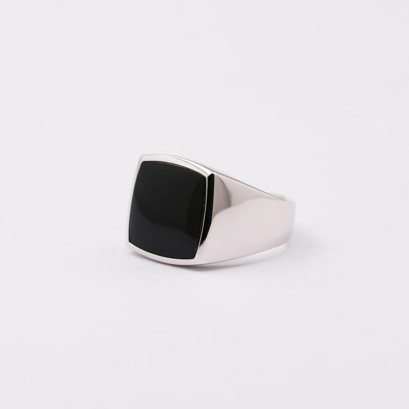 

Cluster Rings Mens Silver Onyx Signet Ring