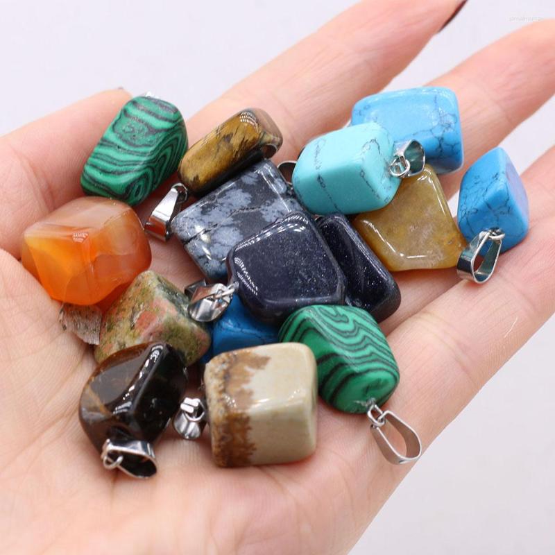 

Pendant Necklaces Mix Color Natural Stone Irregural Agates Charms For Jewerly Necklace Accessories 10-20mmx18-25mm