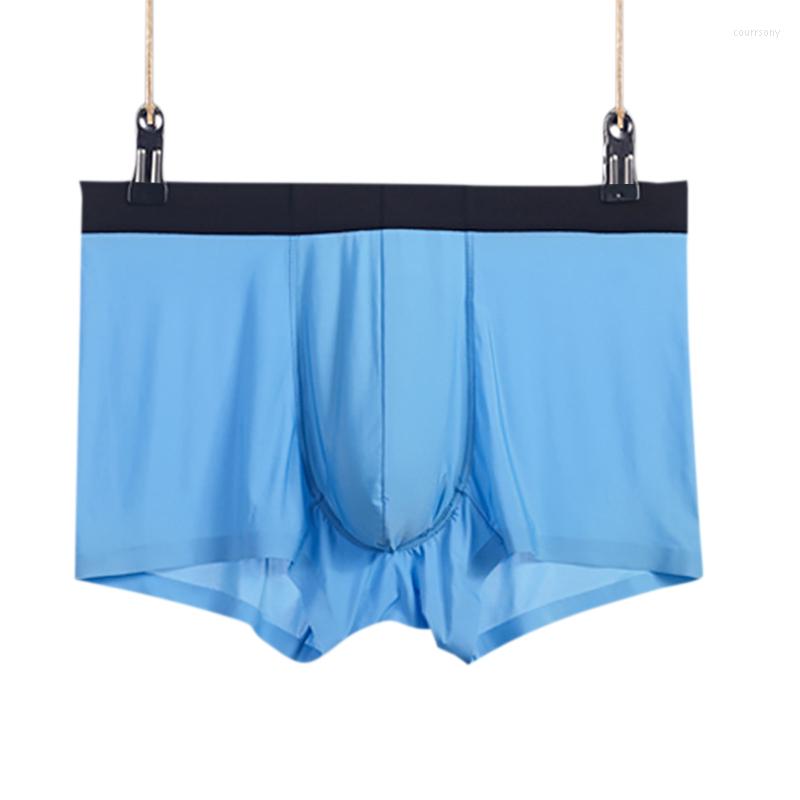 

Underpants Summer Ice Silk Men Underwear Seamless Boxer Short Ultra Thin Sheer Breathable Comfortable Pantie Cueca Boxers Homme, B black
