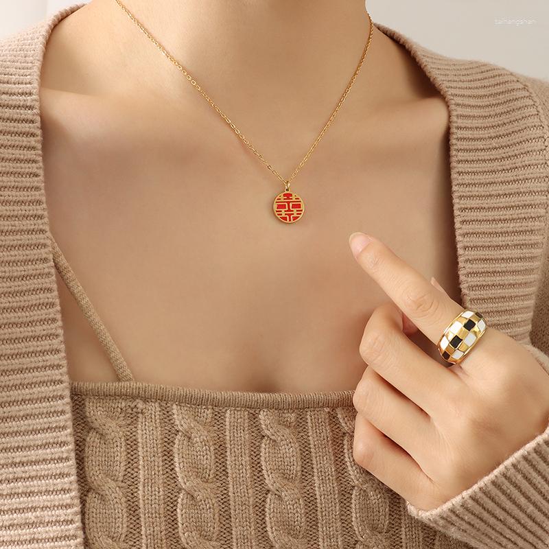 

Pendant Necklaces Arrival Women Chinese Style Bridal Red Necklace Jewelry For Girls