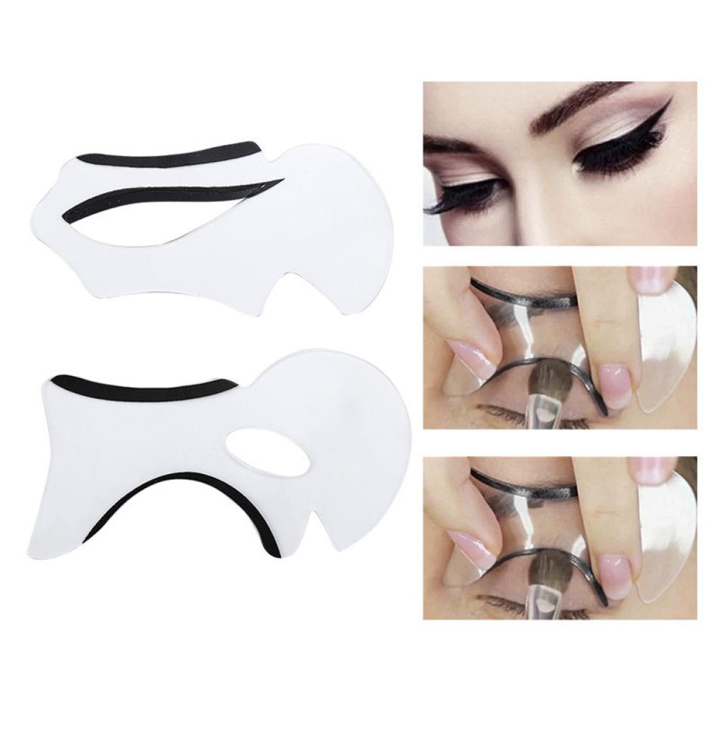 

2pcs Eyebrow Stencils Cat Eyesmokey Eye Makeup Eyeliner Models Card Stencil Template New Charm Lady Shaper Bottom Liner Tools7003080