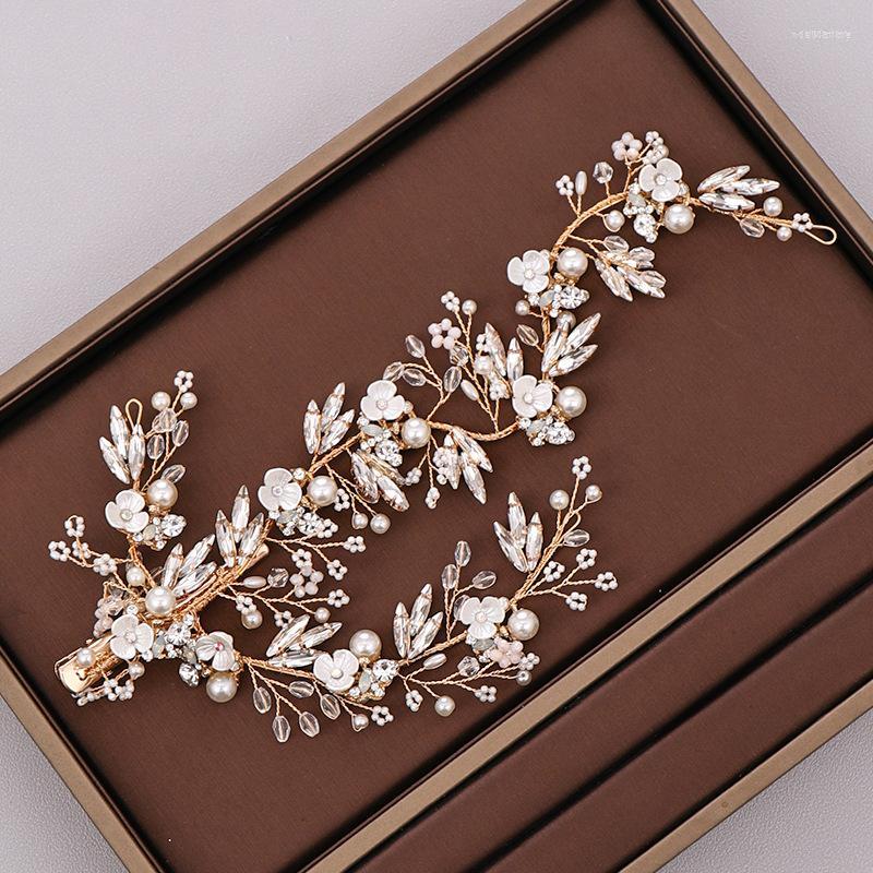 

Hair Clips FORSEVEN Korean Fashion Bride Bridal Wedding Party Flower Crystal Beads Simulated Pearls Hairpins Ornaments