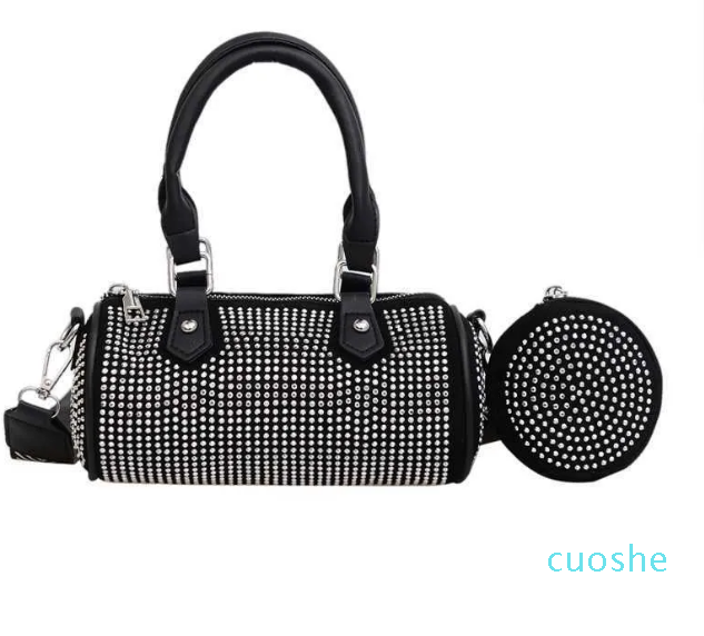 

Handbag Women's with Advanced Sense Cylinder Single Shoulder Crossbody Mother Bag BLA, Black 7062