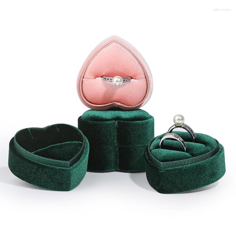 

Jewelry Pouches High Heart Ring Box Pink Love Shaped Rings Earring Holder Boxes Engagement Wedding Valentine Gift Display Drop