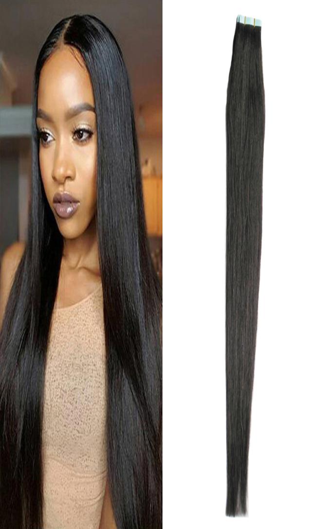 

Straight Skin Weft Virgin Remy Tape Hair Extension Natural Black Brazilian Straight Hair 40 pcs 100g Tape In Human Hair1097234, Ombre color