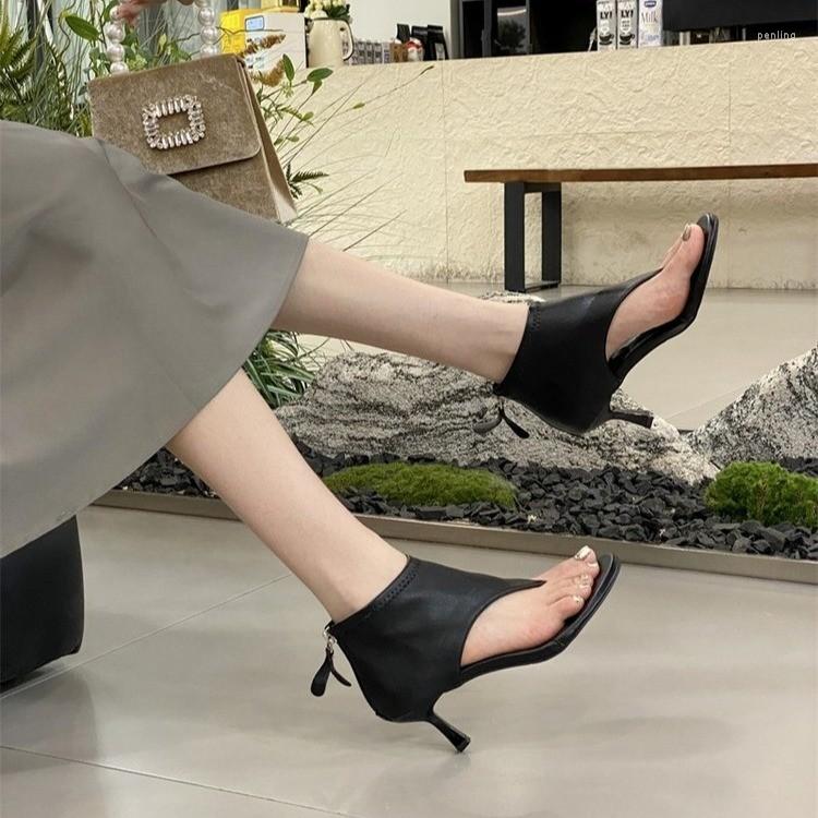 

Dress Shoes High Heels Pumps In Ladies Sandals Boots Designer Fashion Zippers Female Peep Toe Women Flip Flops Footwear, Black