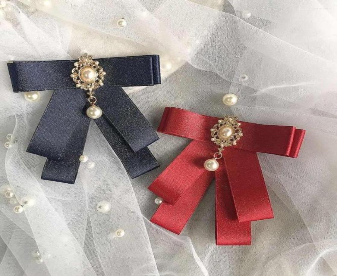 

Bow Ties 2022 Women Shirt Layer Ribbon Tie Cravat Lady Girl Clip Pins Wedding Party Bling Alloy Rhinestone Necktie Chic Bowtie6843799