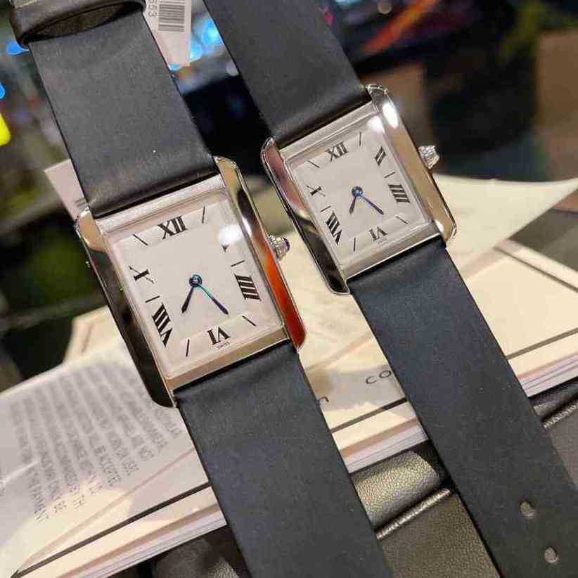 

luxury panthere watch for men santos wristwatches HH49 high quality artiter 3JGA reloj square Tank the same waterproof, Silver shell