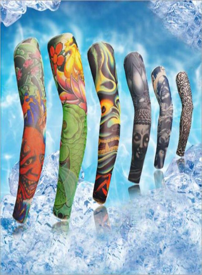 

Fashion Nylon Unisex Elastic Temporary Fake Tattoo Sleeves Stretch Outdoor Sports Protection Sunscreen Arm Stockings Mix Types1213533