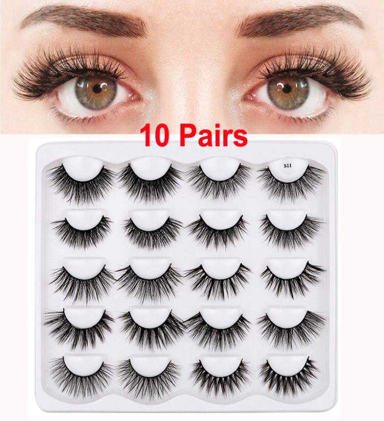 

3D False Eyelashes Handmade Faux Mink Lashes lightweight soft 10 Styles Dramatic Volume Thick Natural Eyelash Wispy Fluffy Eye Mak8502206
