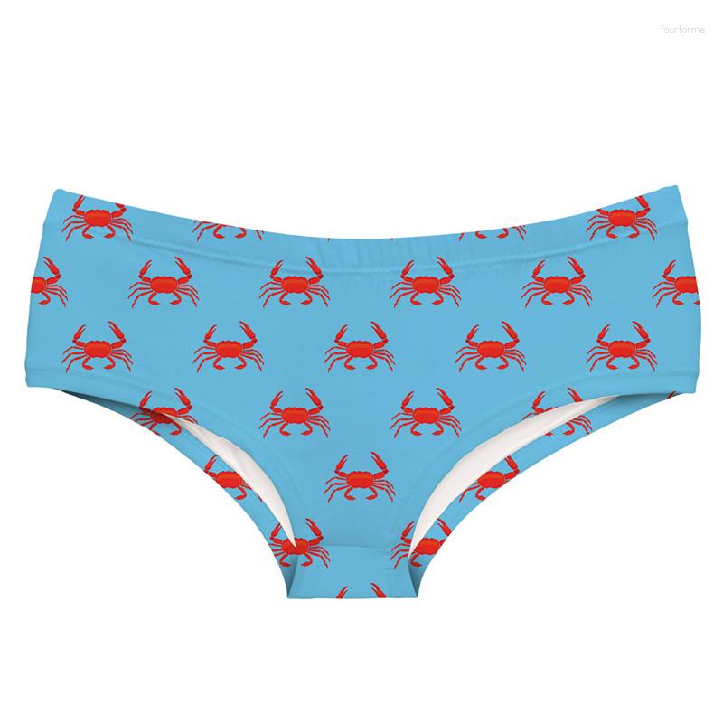 

Women's Panties DeanFire Super Soft 3D Underwear CRAB Funny Print Kawaii Push Up Sexy Briefs Lingerie Thong For Female, 54946