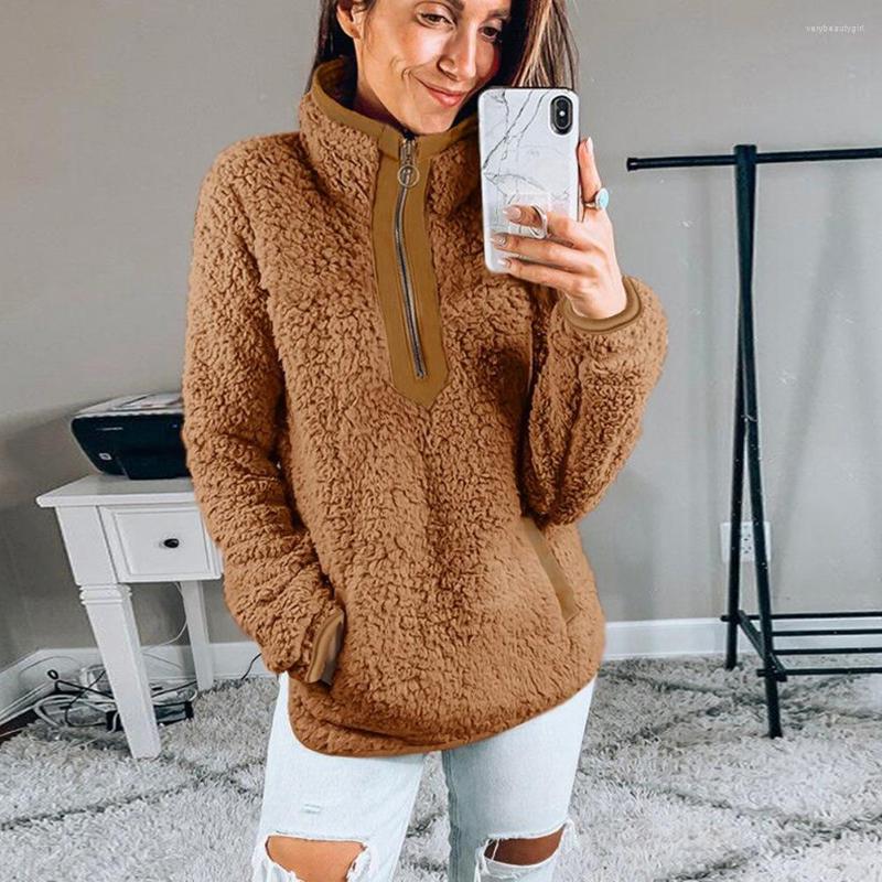 

Women's Hoodies Brand Women Autumn Winter Turtle Collar Zipper Pocket Long Sleeve Pullovers Casual Ladies Sweatshirt Clothing Ropa, Army green