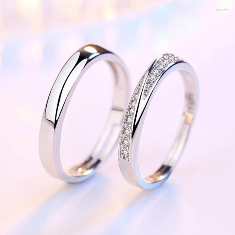 

Cluster Rings 925 Sterling Silver Pass Diamond Test Round Excellent Cut 0.27 CT Moissanite Ring For Women Half Eternity Stackable Wedding