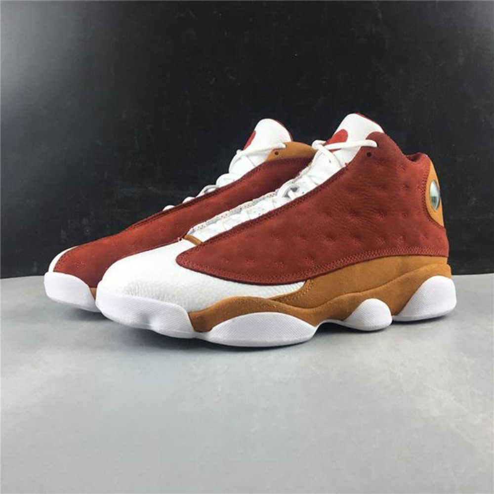 

Red 13 Premio Bin 23 Team Men Sneakers Basketball Shoes Tinker Hatfield 13s Desert Clay wheat Sports Sneakers for male size 8-13, Team red-wheat