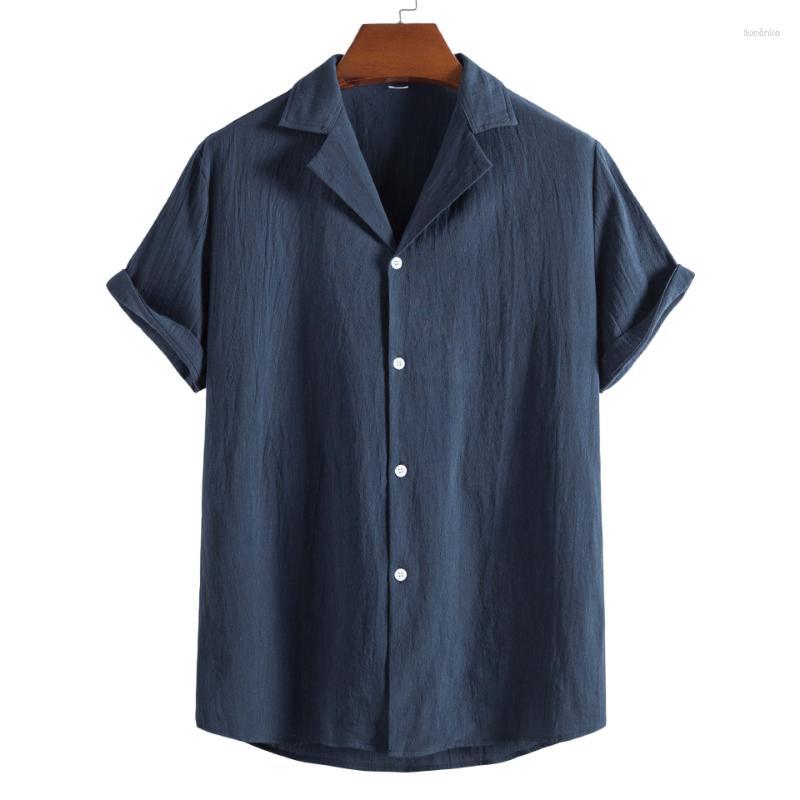 

Men' Casual Shirts Men' Top Selling Product In 2023 Summer Men' Fashion Suit Collared Short Sleeve Shirt Clothing, Dark blue