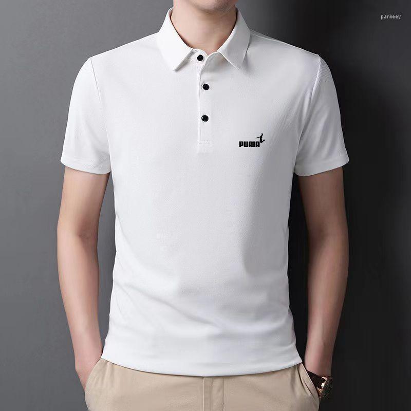 

Men's Polos Men's Polo Shirt Summer Thin Lapel Short Sleeve Sports T-Shirt Office Business Loose Oversize 2023, Black