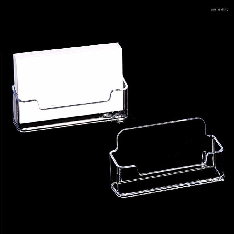 

Jewelry Pouches Clear Plastic Desk Shelf Box Business Card Holder Special Office Storage Display Stand Transparent Desktop Place