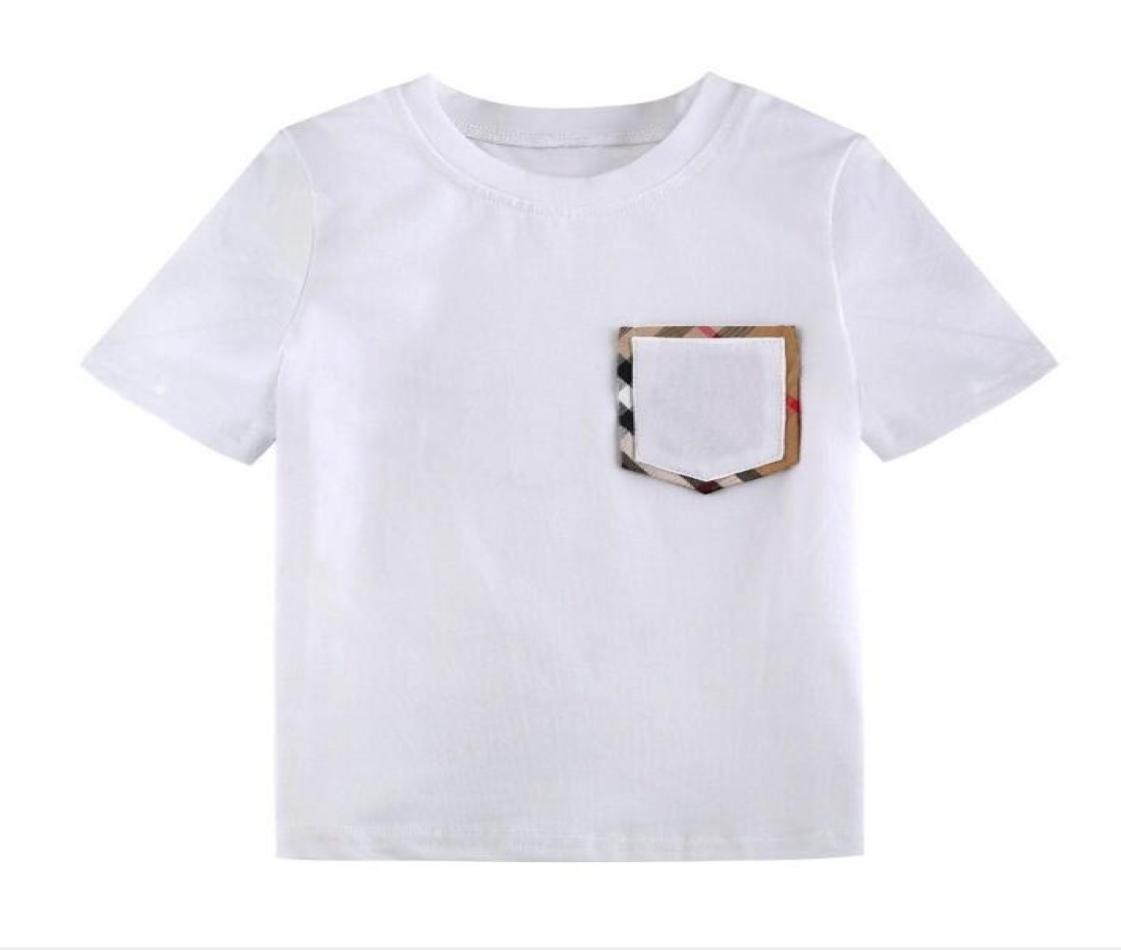 

Summer Boys Girls TShirt Baby Round Neck ShortSleeved Tshirts Plaid White Cotton Simple Tshirt Kids Casual Tops Tees Children S9616554