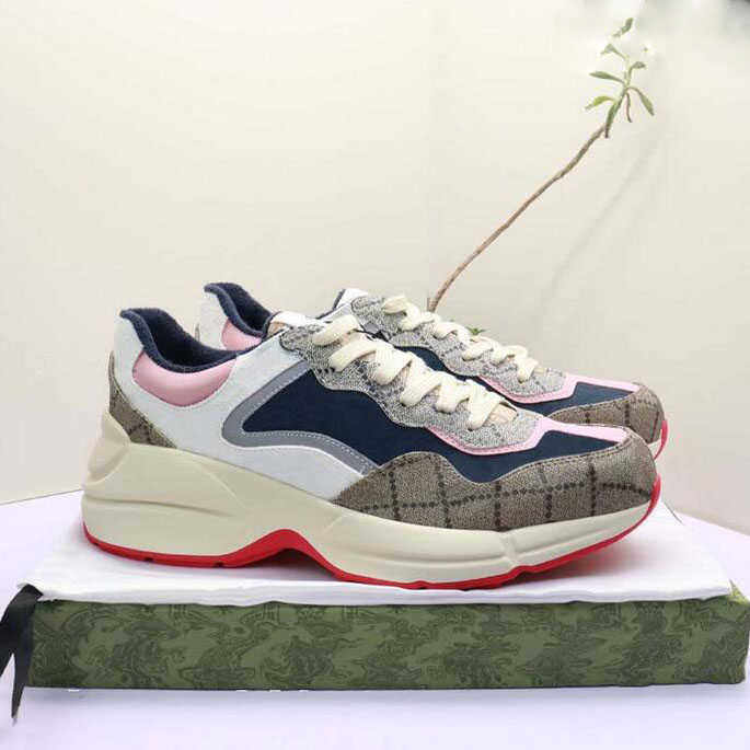 

top quality Casual Shoes Designer shoes multicolor sneakers beige Rhyton men's retro luxury Chaussures ladies casual topaaaa, Blue