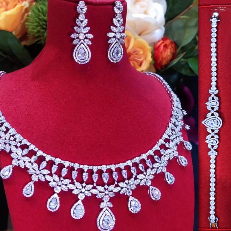 

Necklace Earrings Set Missvikki Sweet Shiny Luxury Gorgeous Waterdrop Jewelry Women Wedding Sparkly Accessories, Picture shown