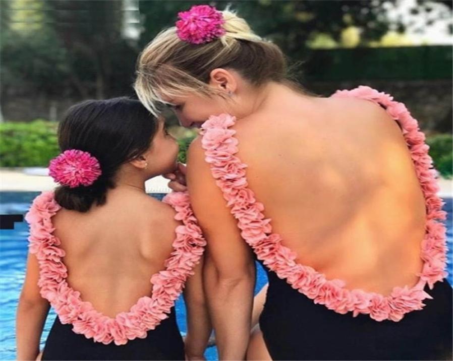 

Flower Girls swimwear kids swimwear mommy and daughter matching outfits family matching outfits Mother and Daughter bikini Swimsui8920257, White